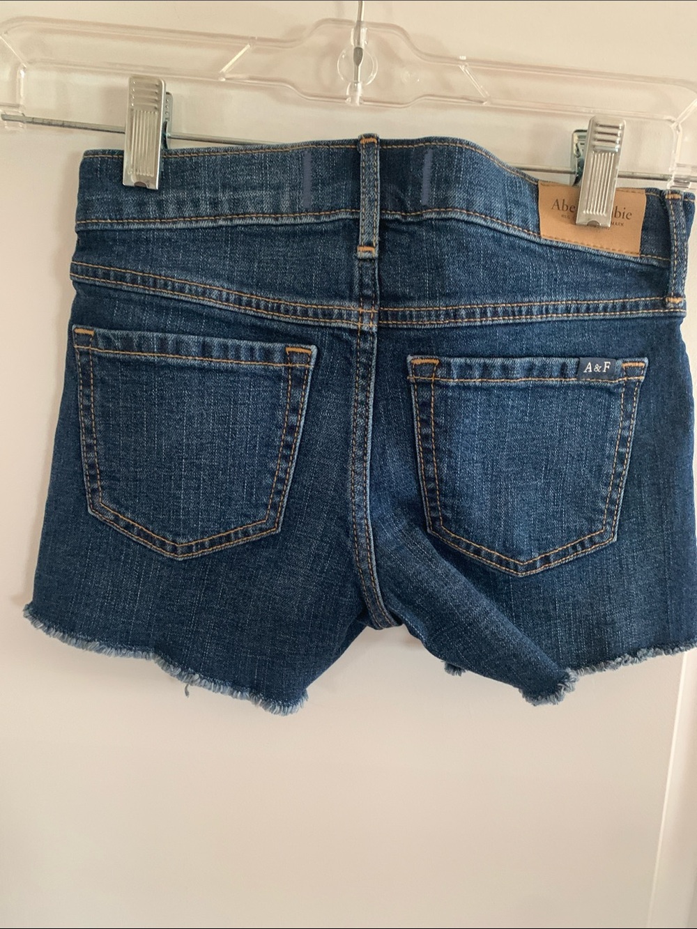 NWT abercrombie kids dark indigo distressed denim shorts - Picture 4 of 4